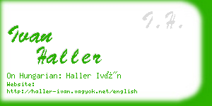 ivan haller business card